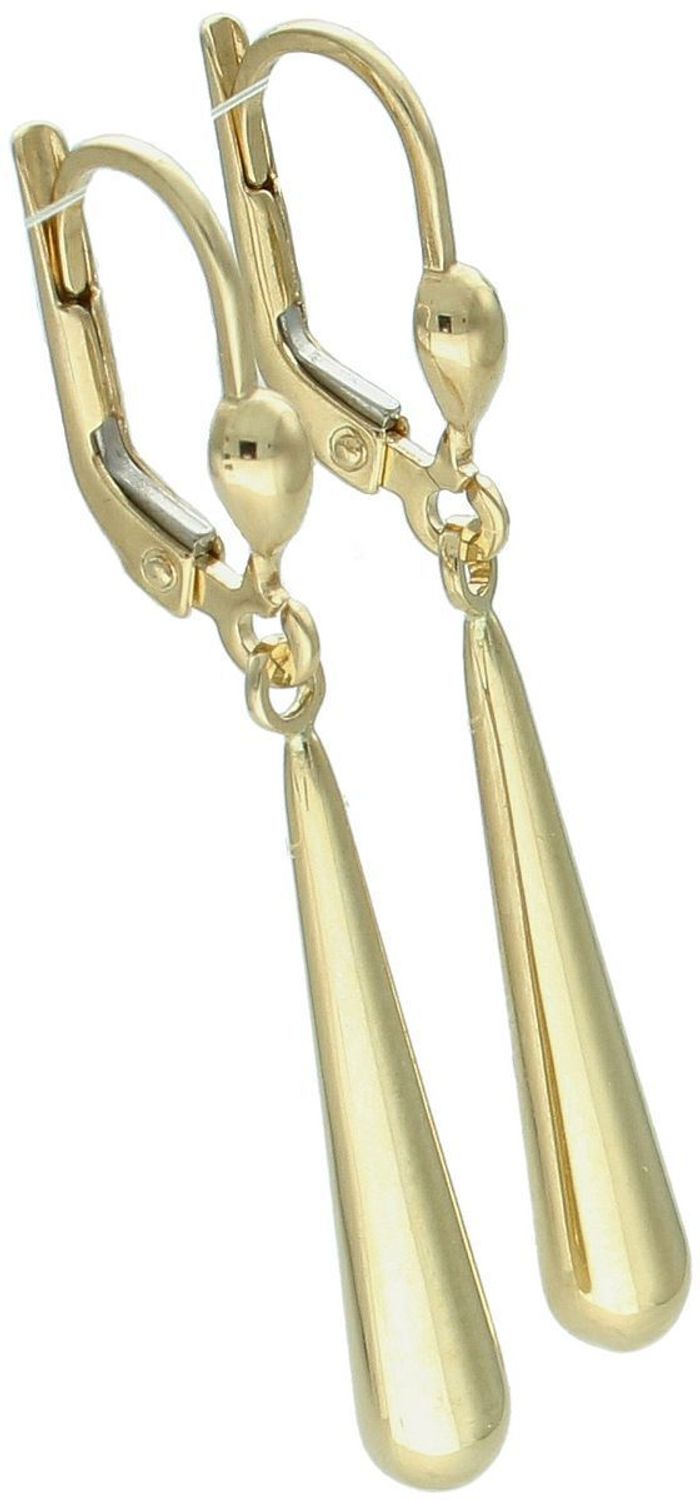 Delikatne kolczyki damskie ze złota próby 585 w kształcie smukłych sopelków. Długość 4 cm, zapięcie angielskie. Elegancja i subtelny styl w jednym.1.jpg